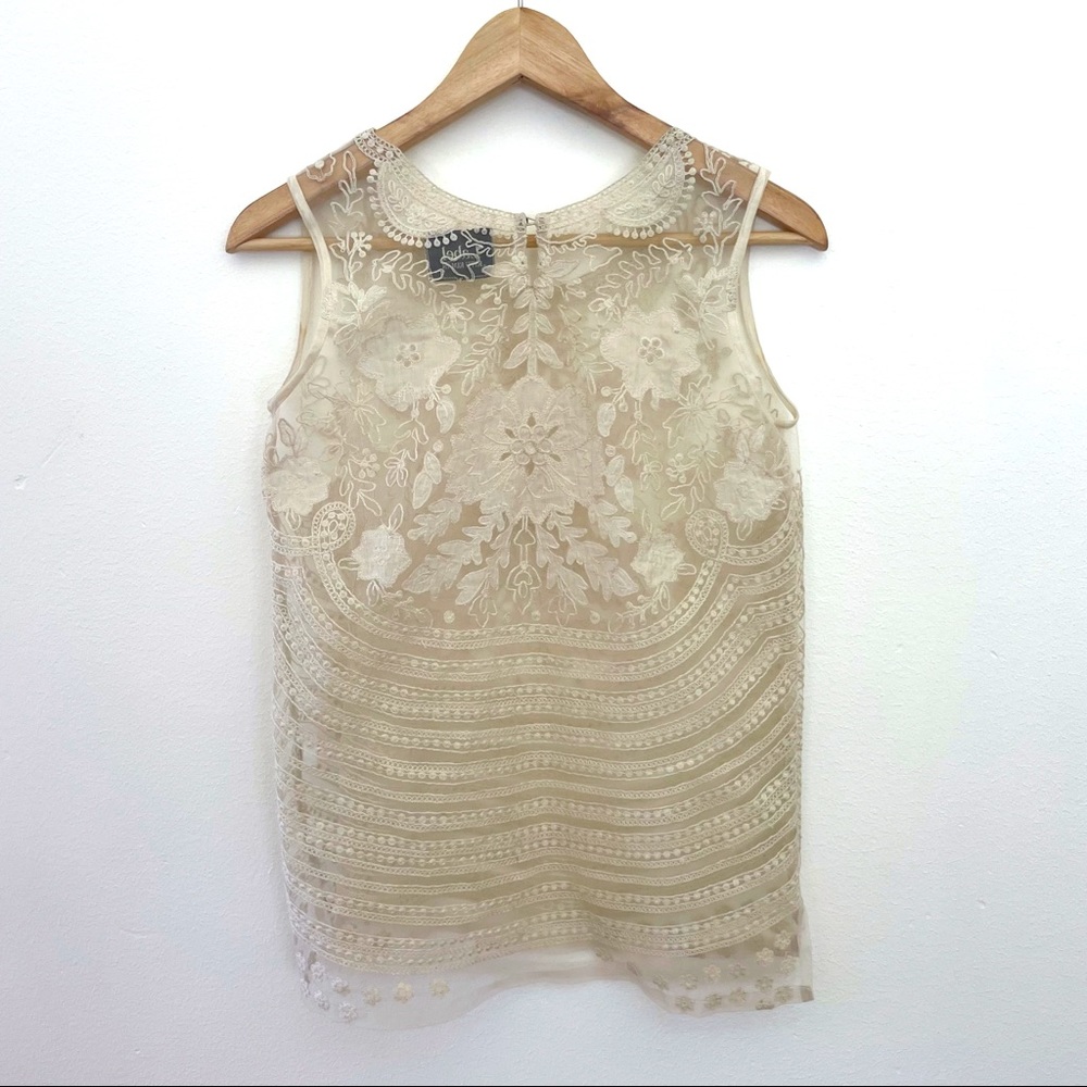 LABEL Ritu Kumar Lace/Mesh Embroidered Top - Picture 2 of 7
